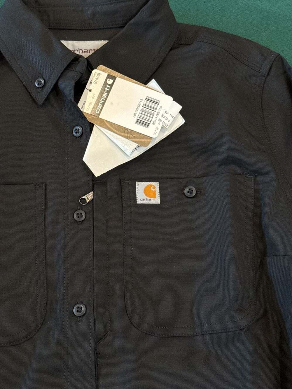 Carhartt Women's Black Long Sleeve Button-Up Work Shirt